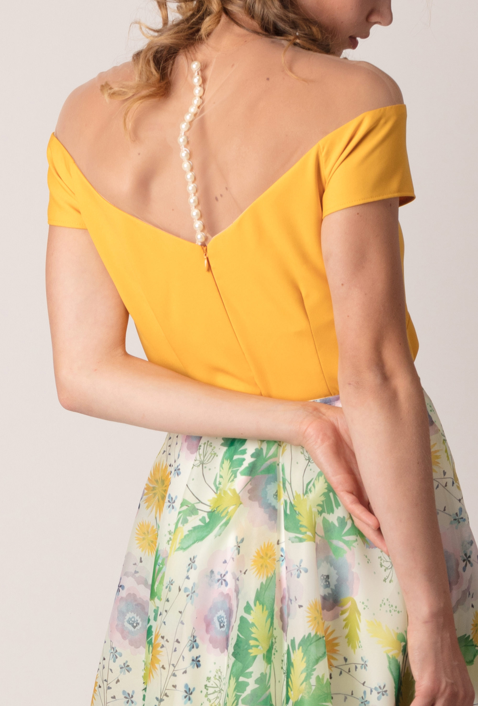 sárga egyszerű alkalmi blúz